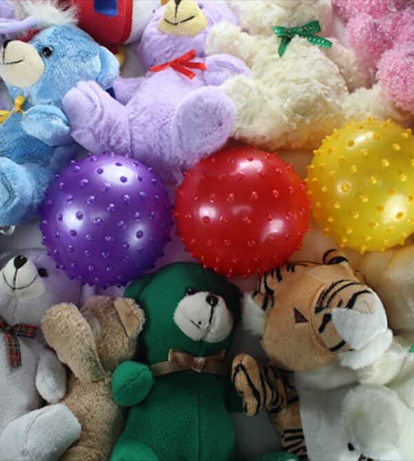 Game Room Guys Crane Claw Machine Animal Plush and Knobby Ball Mix - 72 Pieces