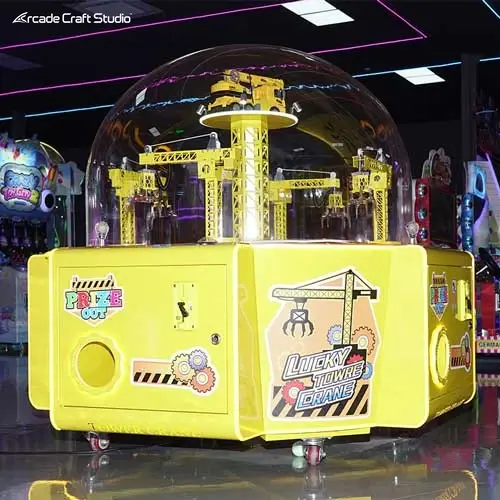 4 Players Lucky Tower Crane Toy Catching Claw Machine