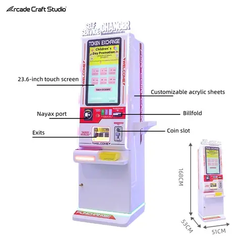 Touch Screen Token Exchange Vending Machine