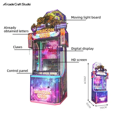 Dragon ORB Ball Claw Machine Ticket Redemption Game
