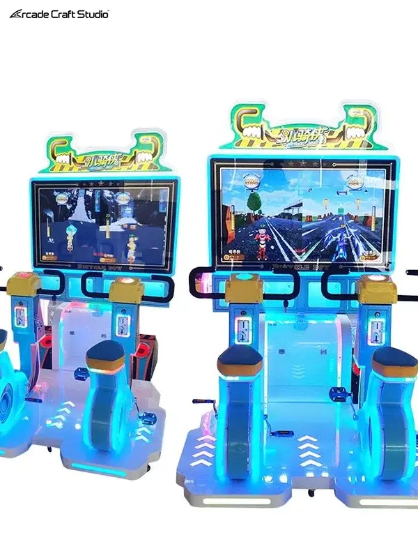 Kids Bicycle Arcade Game Machine For Two People