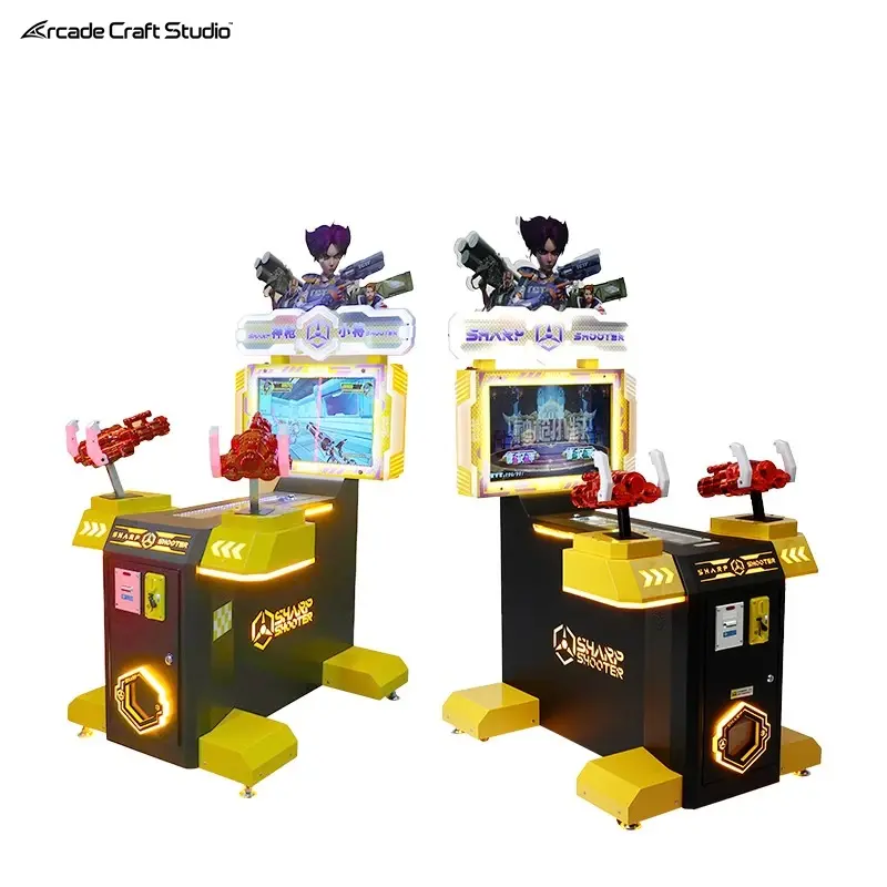 Two Player Shooting Arcade Video Game Machine