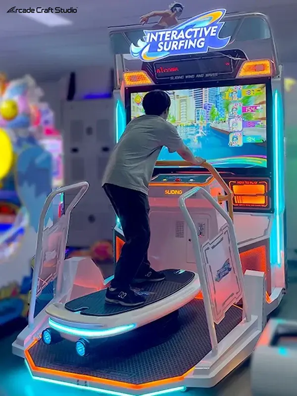 Interactive Surfing Coin Operated Surf Arcade Machine