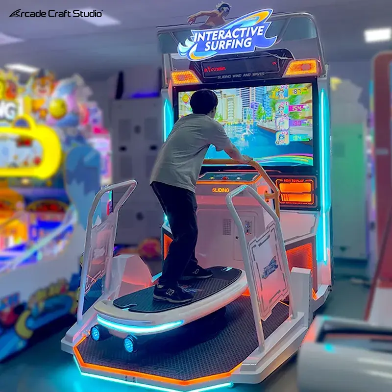 Interactive Surfing Coin Operated Surf Arcade Machine