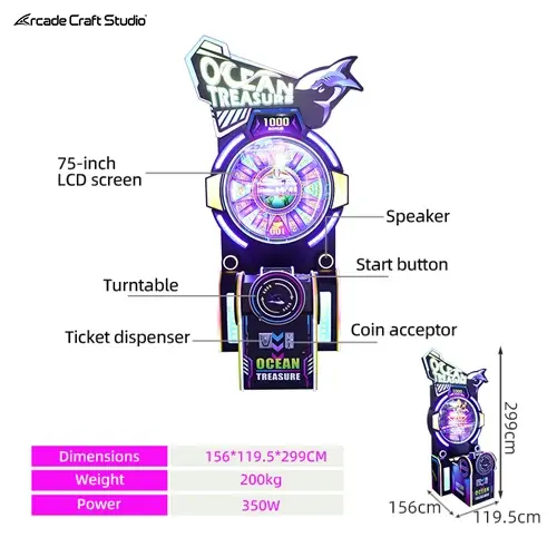 Ocean Treasure Arcade Spinner Wheel Redemption Arcade Games
