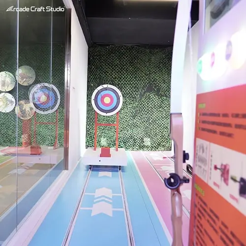 Movable Target Indoor Archery Simulator