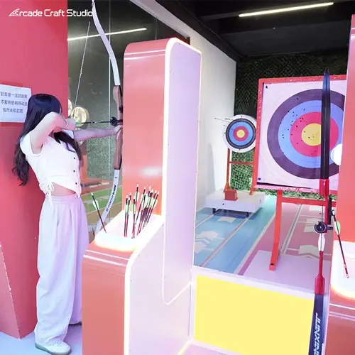 Movable Target Indoor Archery Simulator