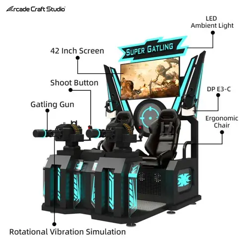 2 Players VR Super Gatling Virtual Reality Shooting Simulator