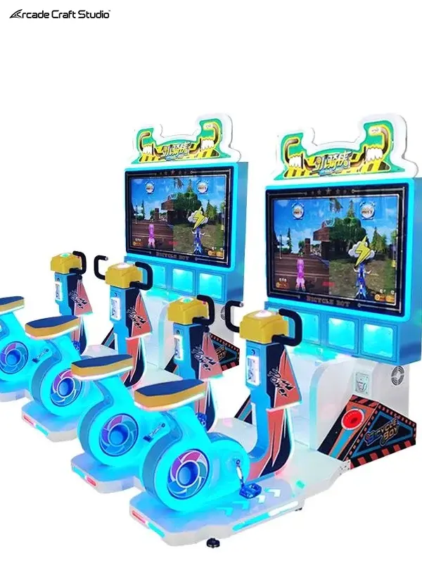 Kids Bicycle Arcade Game Machine For Two People