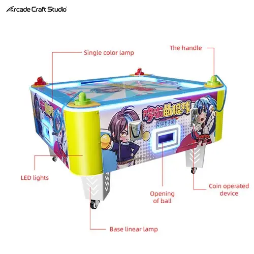 4 Players Cartoon Adventure Air Hockey Table