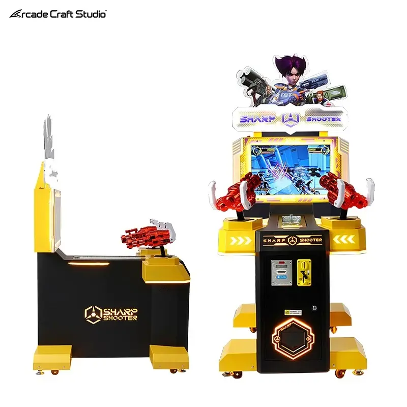 Two Player Shooting Arcade Video Game Machine