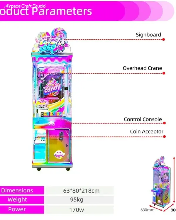Candy Shop Arcade Candy Claw Machine