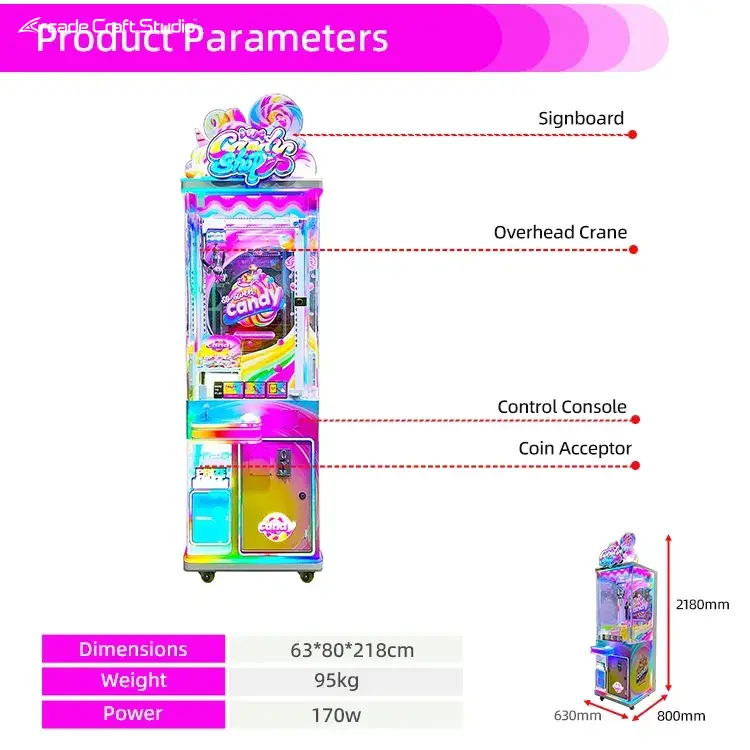 Candy Shop Arcade Candy Claw Machine