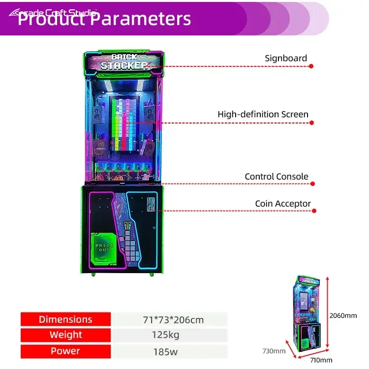 Brick Stacker Ticket Game Prize Machine