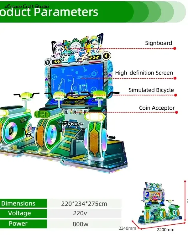 Speed ​​Boy Kids 3 Player Bicycle Arcade Machine