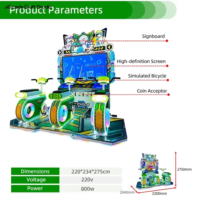 Speed ​​Boy Kids 3 Player Bicycle Arcade Machine