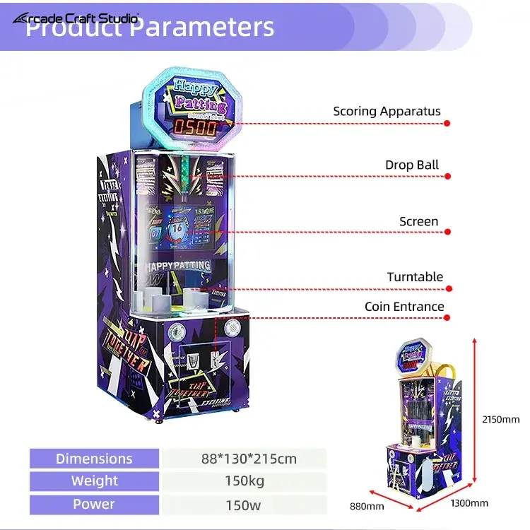 Happy Patting Ball Drop Arcade Game Ticket Arcade