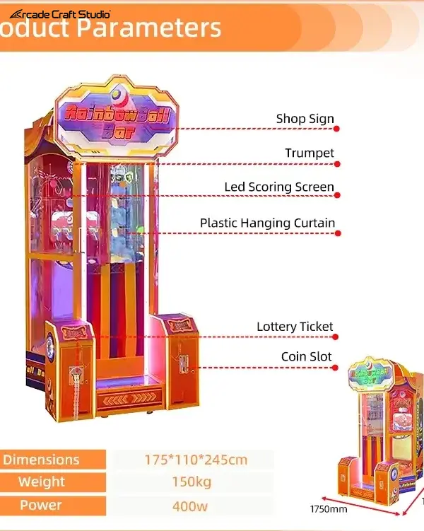 Rainbowball Bar Ball Dropping Arcade Game Redemption Arcade
