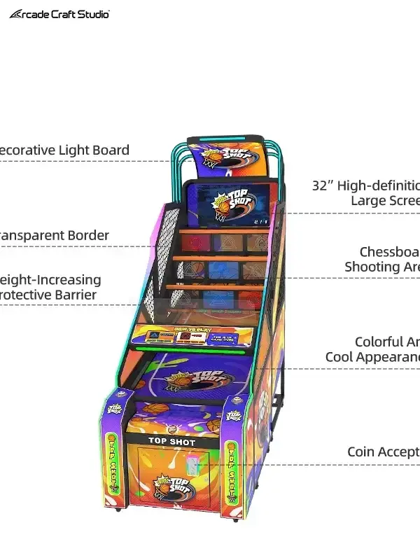 Top Shot Coin Operated Basketball Game Machine