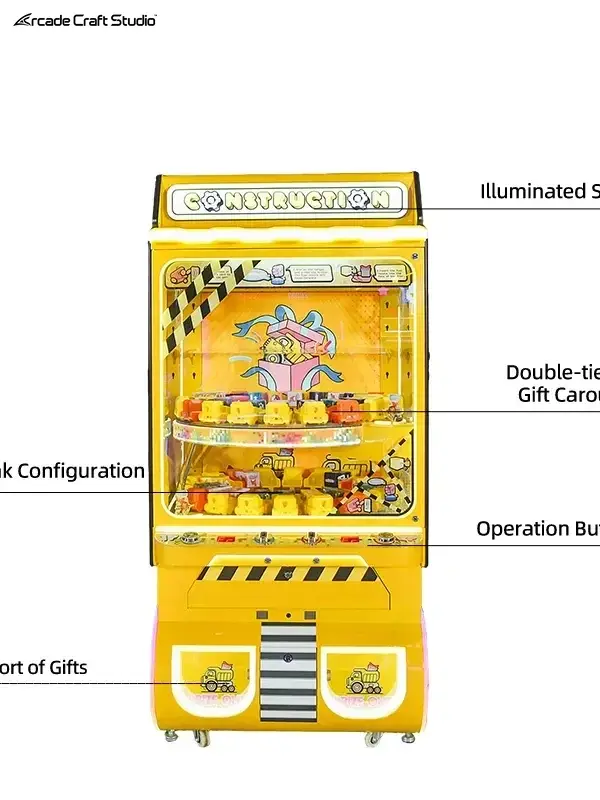 Construction 2 Players Toy Truck Prize Game Machine