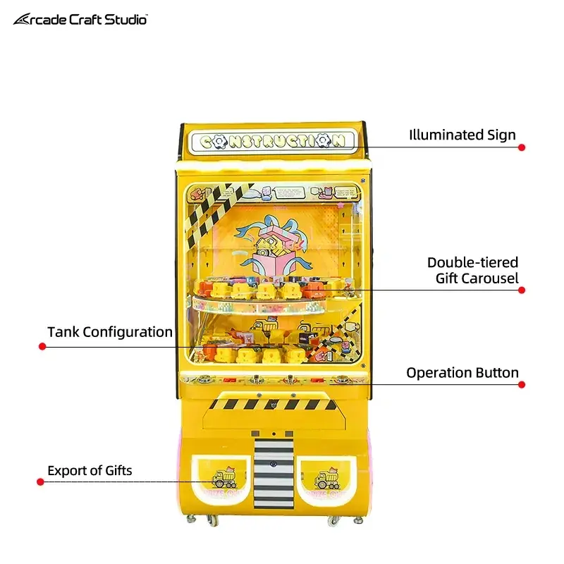 Construction 2 Players Toy Truck Prize Game Machine