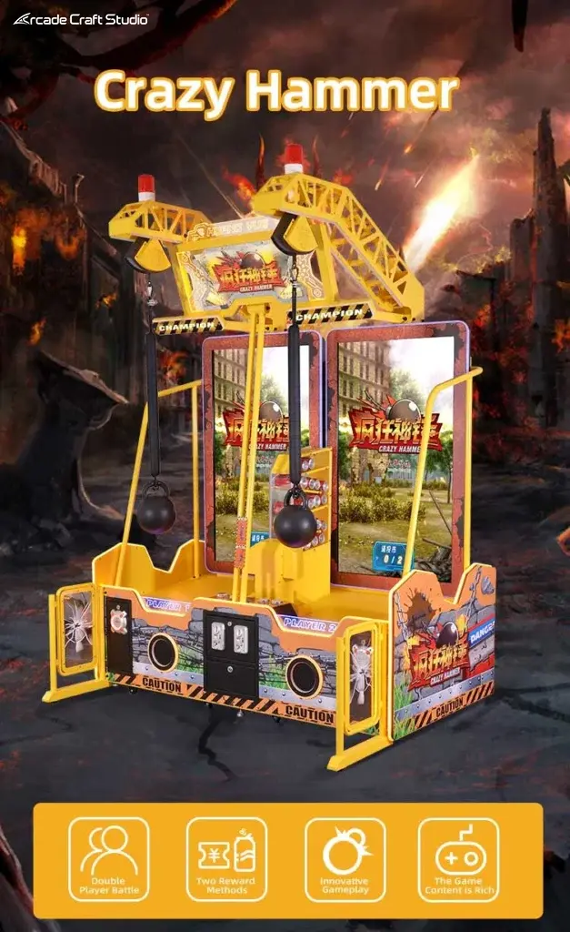 Crazy Hammer Hitting Arcade Game Ticket Arcade