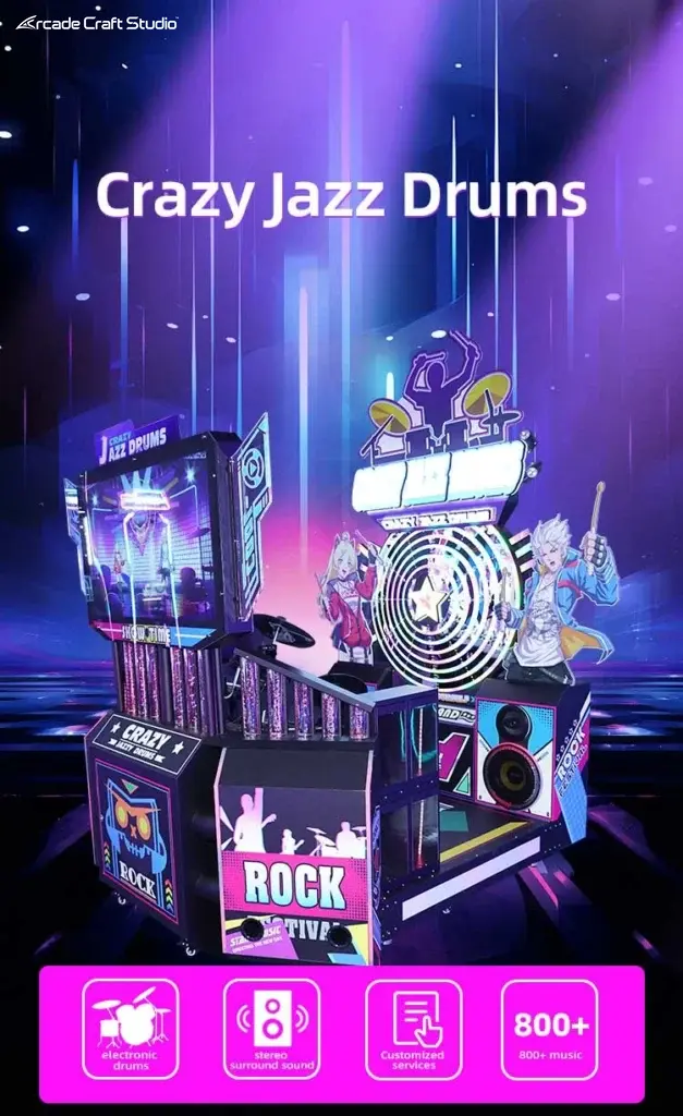 Crazy Jazz Drums Arcade Drum Machine Rhythm Game Arcade