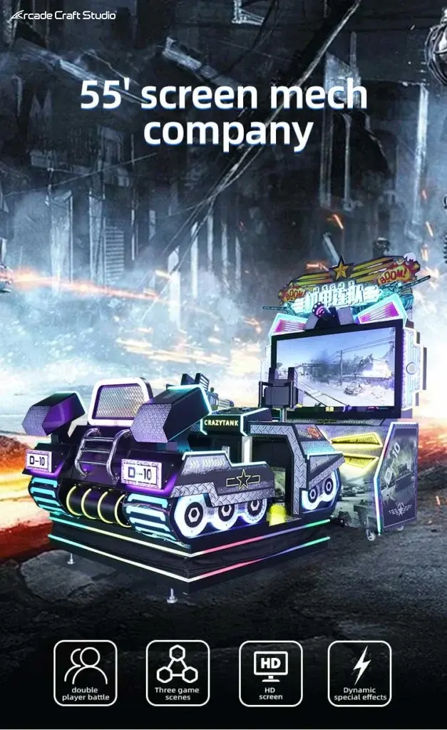 Crazy Tank 2 Players Tank Arcade Shooting Arcade Game Machine