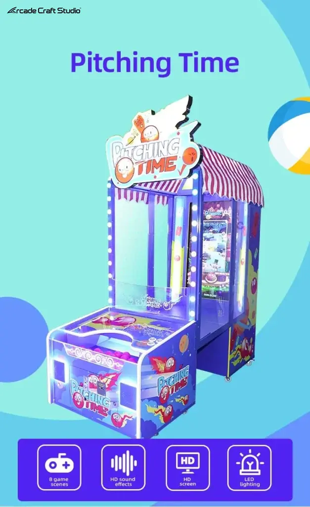 Pitching Time Ball Toss Arcade Game Ticket Game Machine