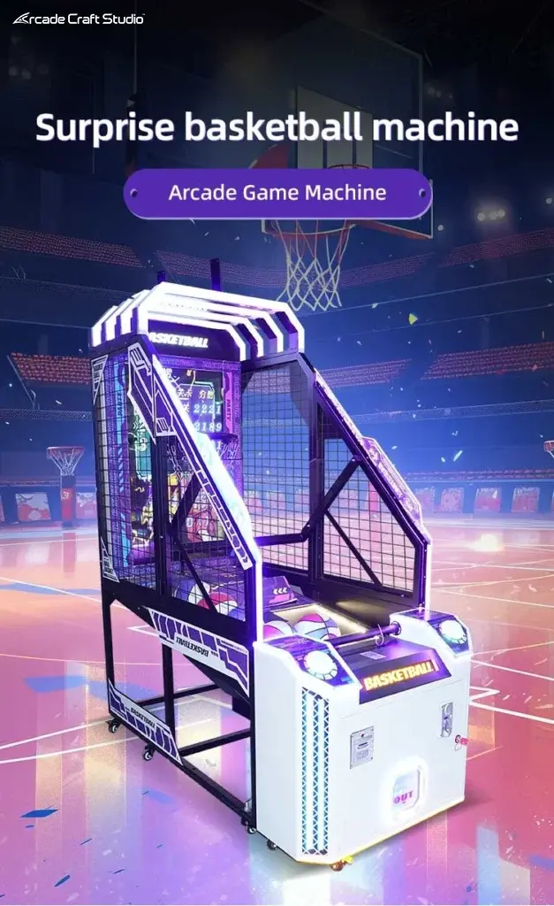 Surprise Coin Operated Basketball Machine With LCD Screen