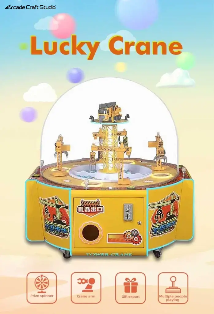 4 Players Lucky Tower Crane Toy Catching Claw Machine