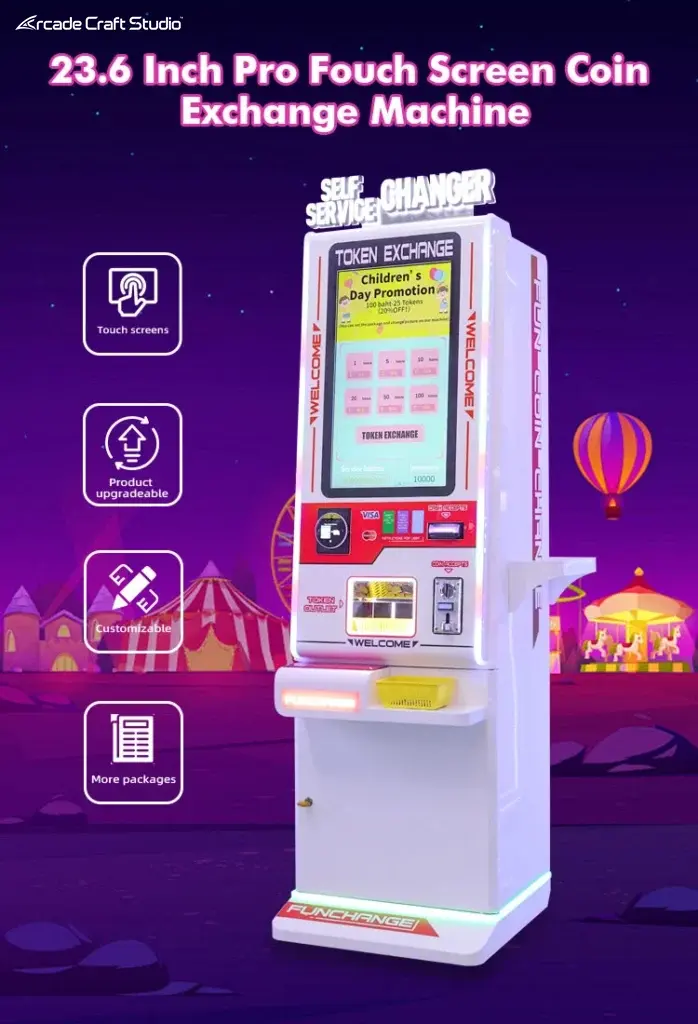 Touch Screen Token Exchange Vending Machine