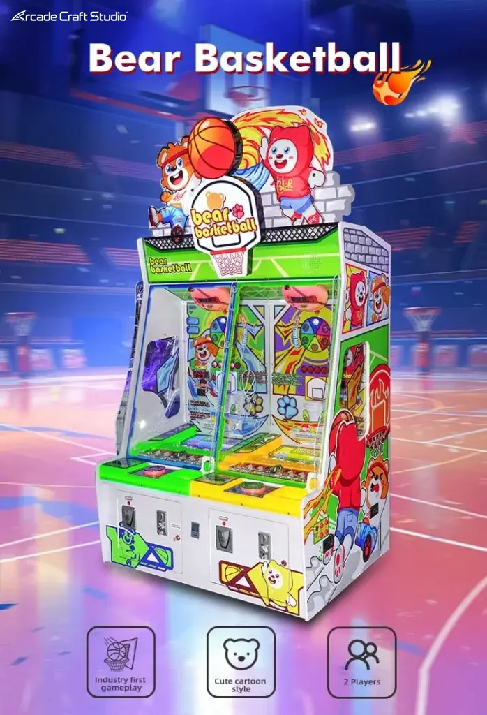 Bear Basketball Kids Ball Shooting Arcade Game
