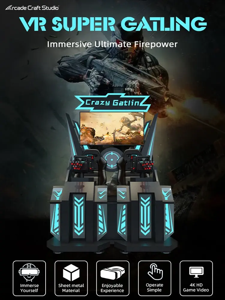 2 Players VR Super Gatling Virtual Reality Shooting Simulator