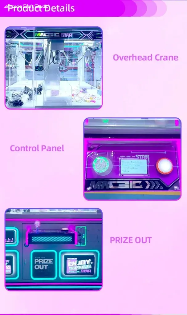 4 Players Magic Star Arcade Crane Claw Machine