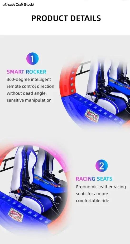 Amusement Park Ride 360 Degree Rolling LeBar Car
