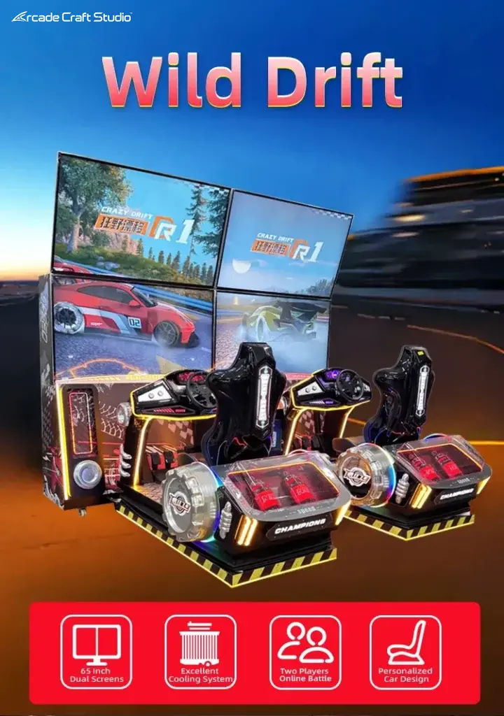 Wild Drift 2 Player Racing Arcade Machine Driving Simulator