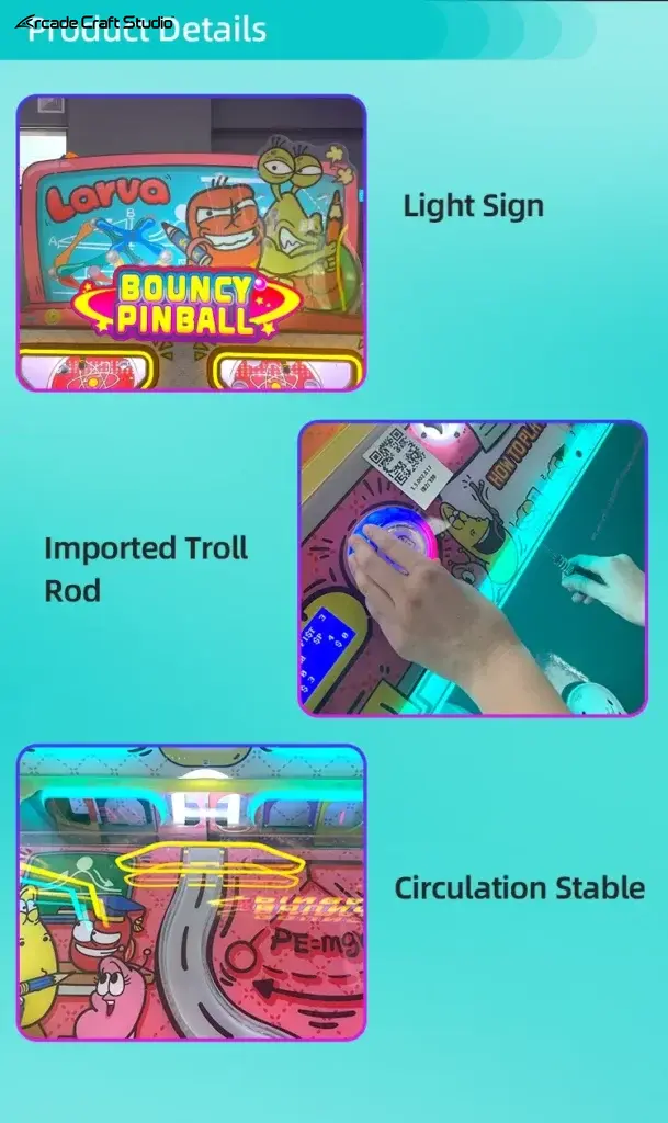 Cartoon Bug Bouncy Pinball Ticket Game Machine