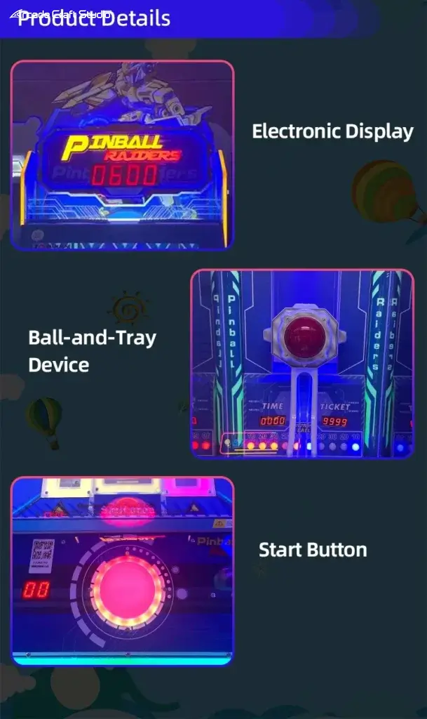 Pinball Raiders Bouncy Ball Arcade Ticket Game