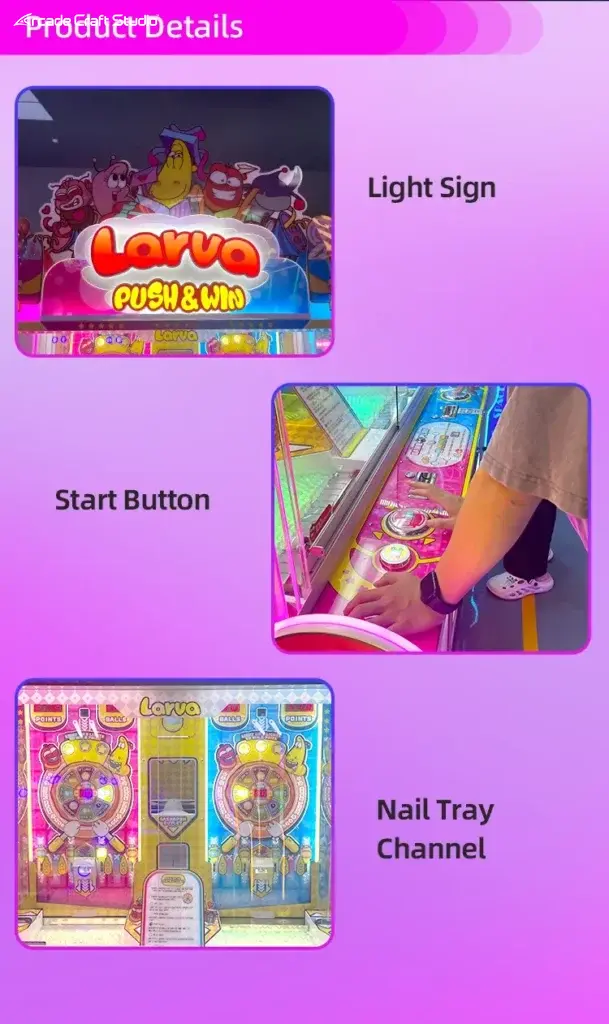 Cartoon Bug Marble Pusher Game Prize Game Machine