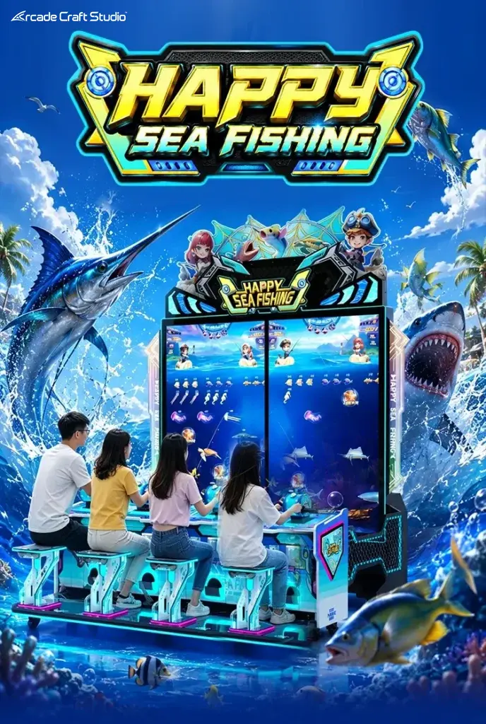 Happy Sea Fishing 4 Players Arcade Fishing Game Machine