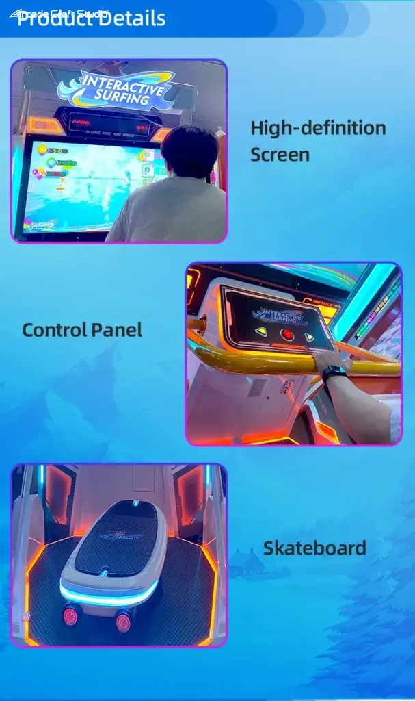 Interactive Surfing Coin Operated Surf Arcade Machine