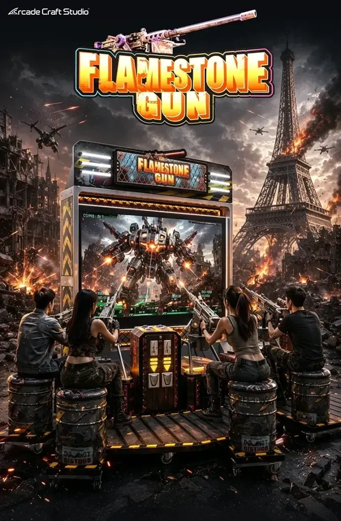 Flamestone Gun 4 Players Shooting Arcade Machine