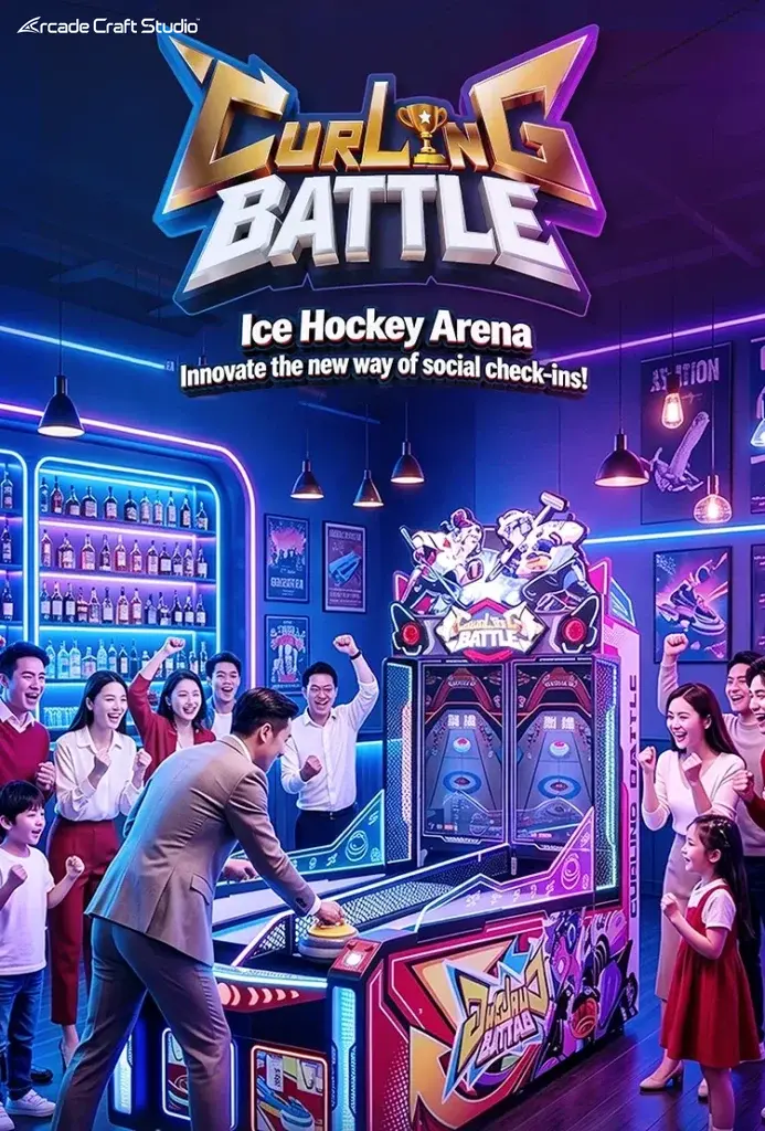 Curling Battle Coin Operated Arcade Machine