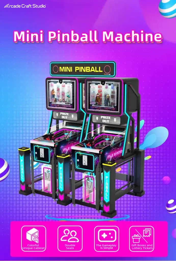 Mini Pinball 2 Players Coin Operated Pinball Machine