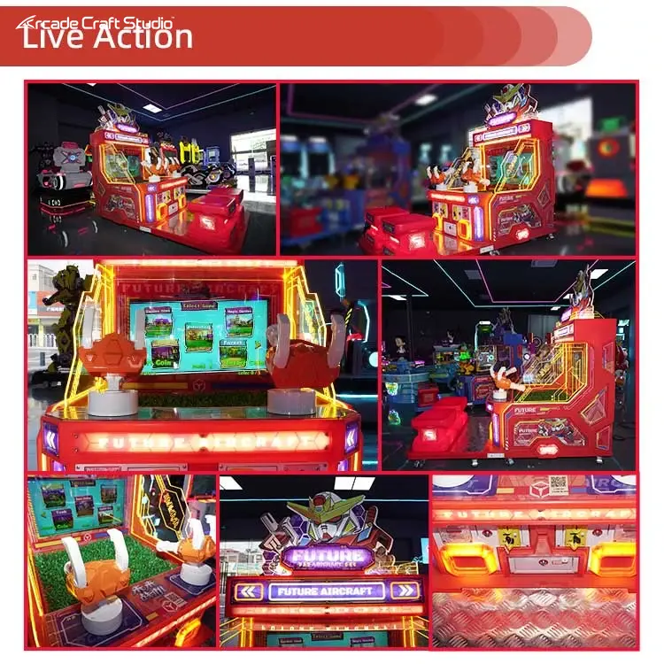 2 Players Future Aircraft Water Shooting Arcade Game Machine