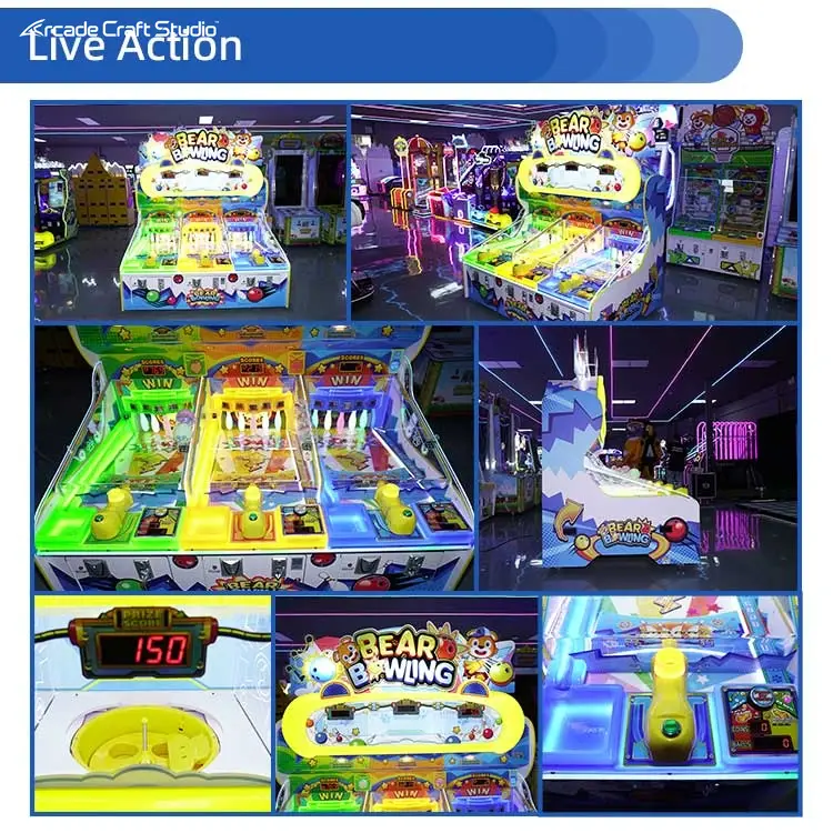 Bear Bowling Kids Arcade Bowling Pinball Machine