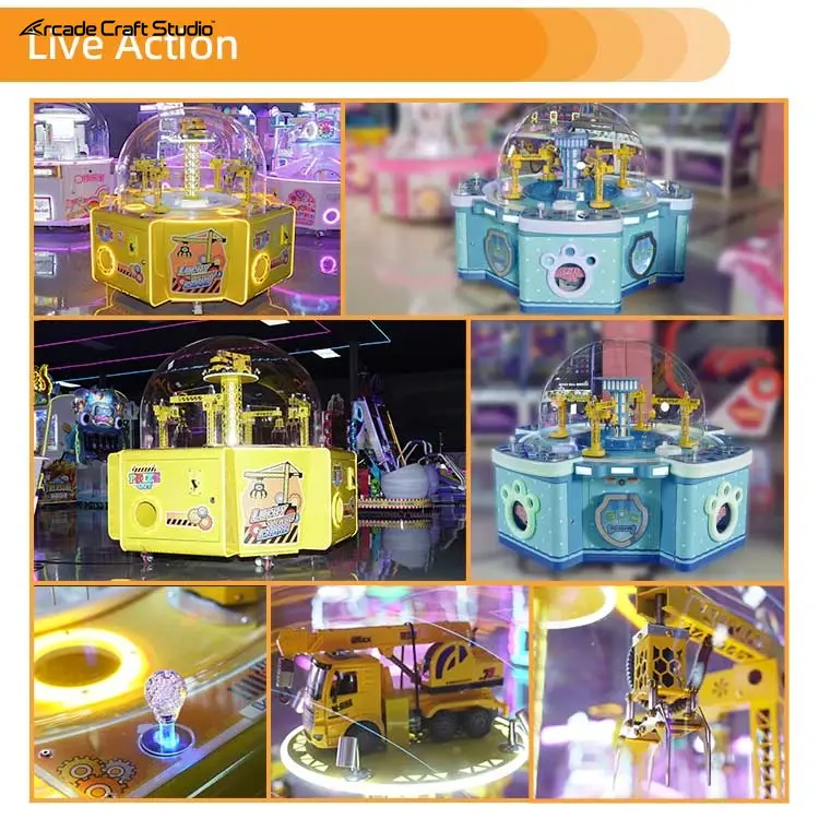 4 Players Lucky Tower Crane Toy Catching Claw Machine
