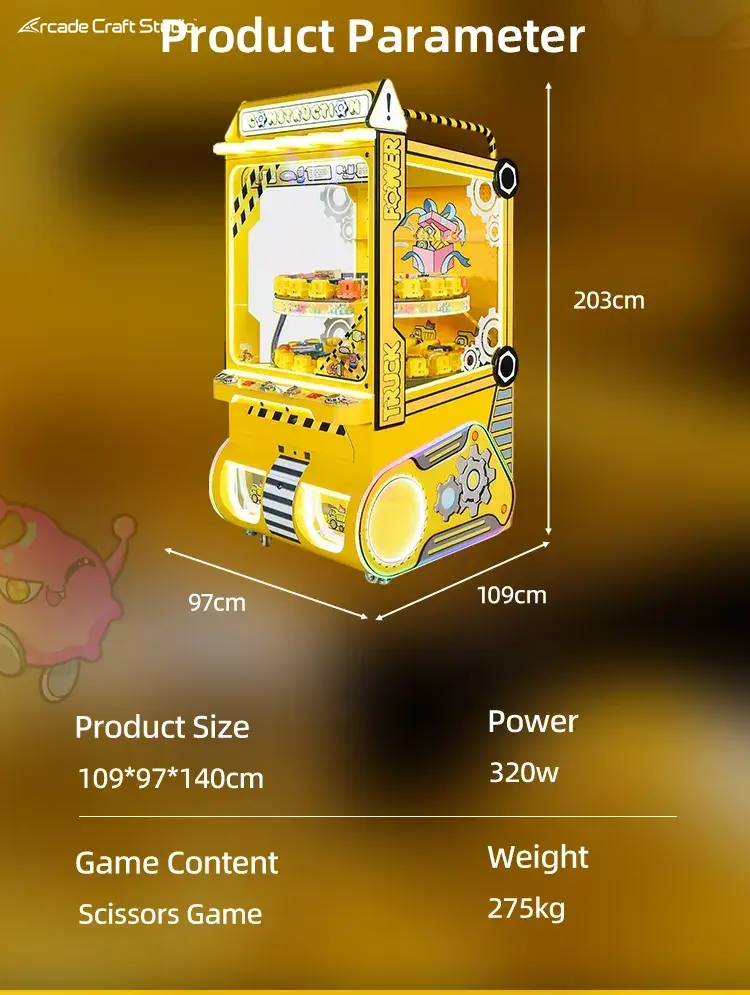 Construction 2 Players Toy Truck Prize Game Machine