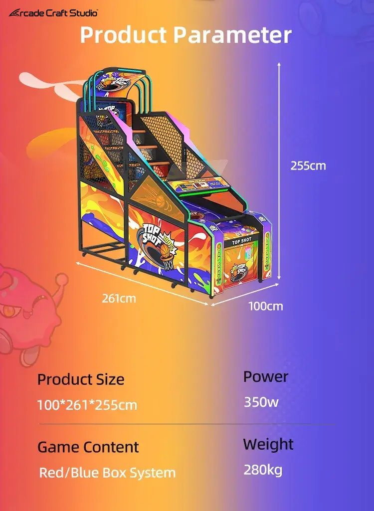 Top Shot Coin Operated Basketball Game Machine